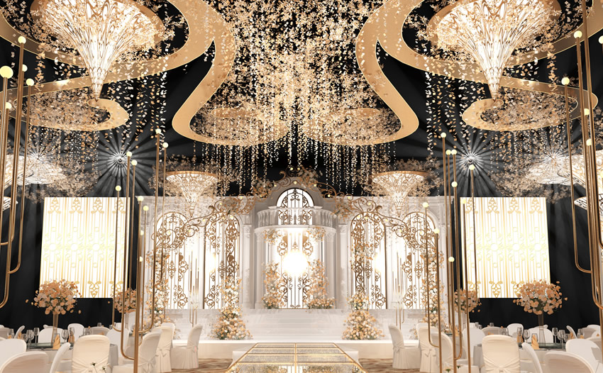 自贡花木兰喜事汇金色大厅效果展示